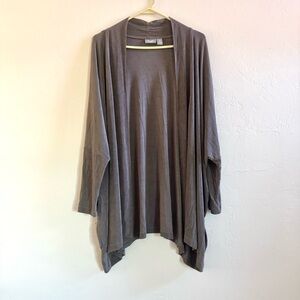 Chicos Travelers Open Front Slinky Knit Long Cardigan Sz US XL Dolman Lagenlook